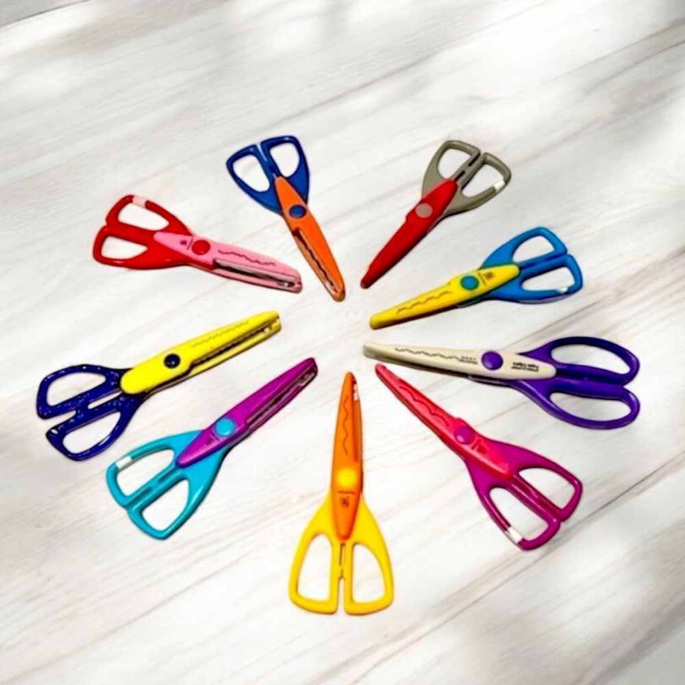 Set of 9 Multicolored FISKARS Scissors Paper Edgers Scrapbooking Arts Crafts